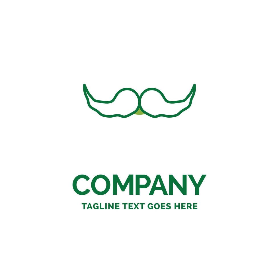 moustache. branché. movember. Masculin. modèle de logo d'entreprise plat hommes. conception de marque verte créative. vecteur