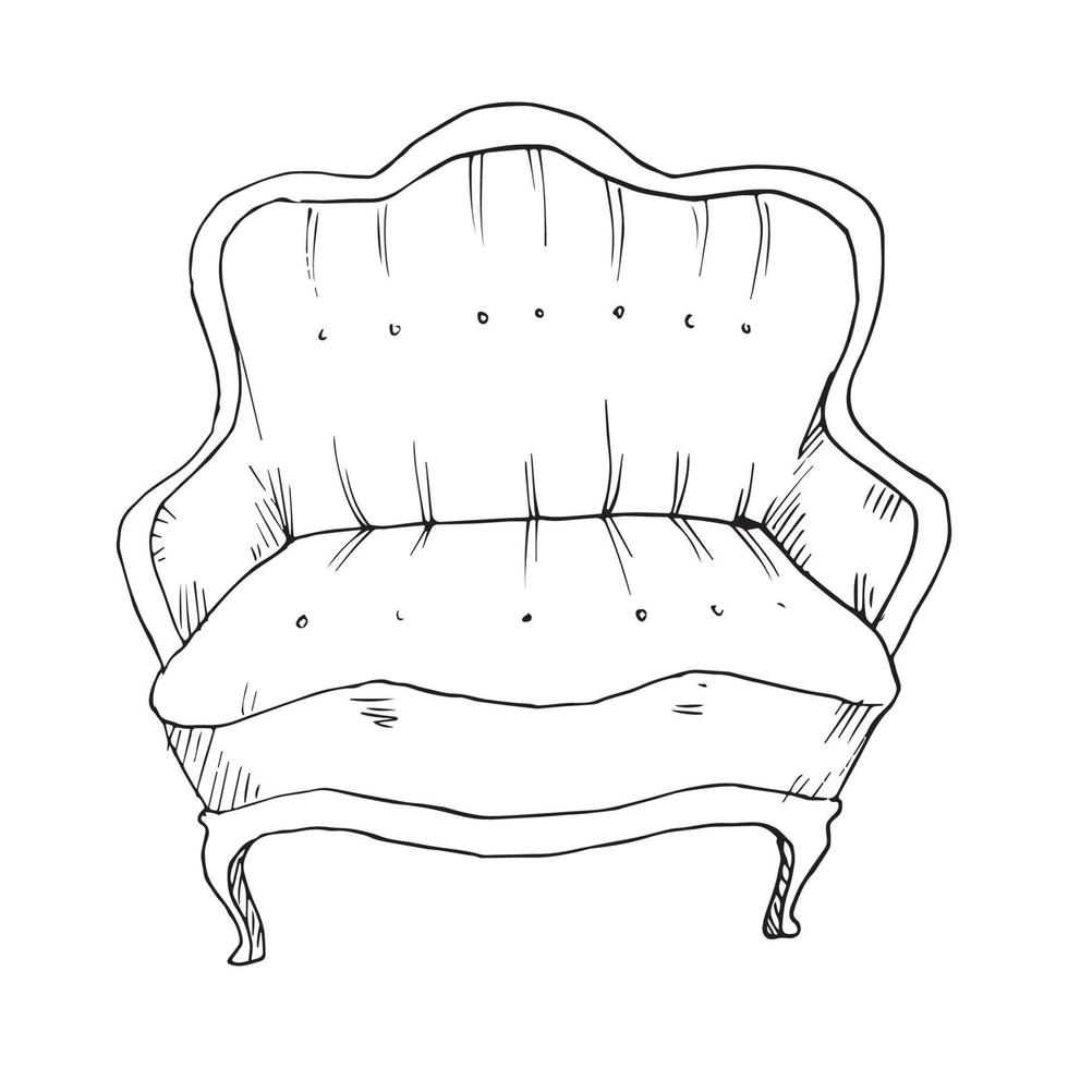 illustration de meubles anciens dans un style d'encre d'art vecteur