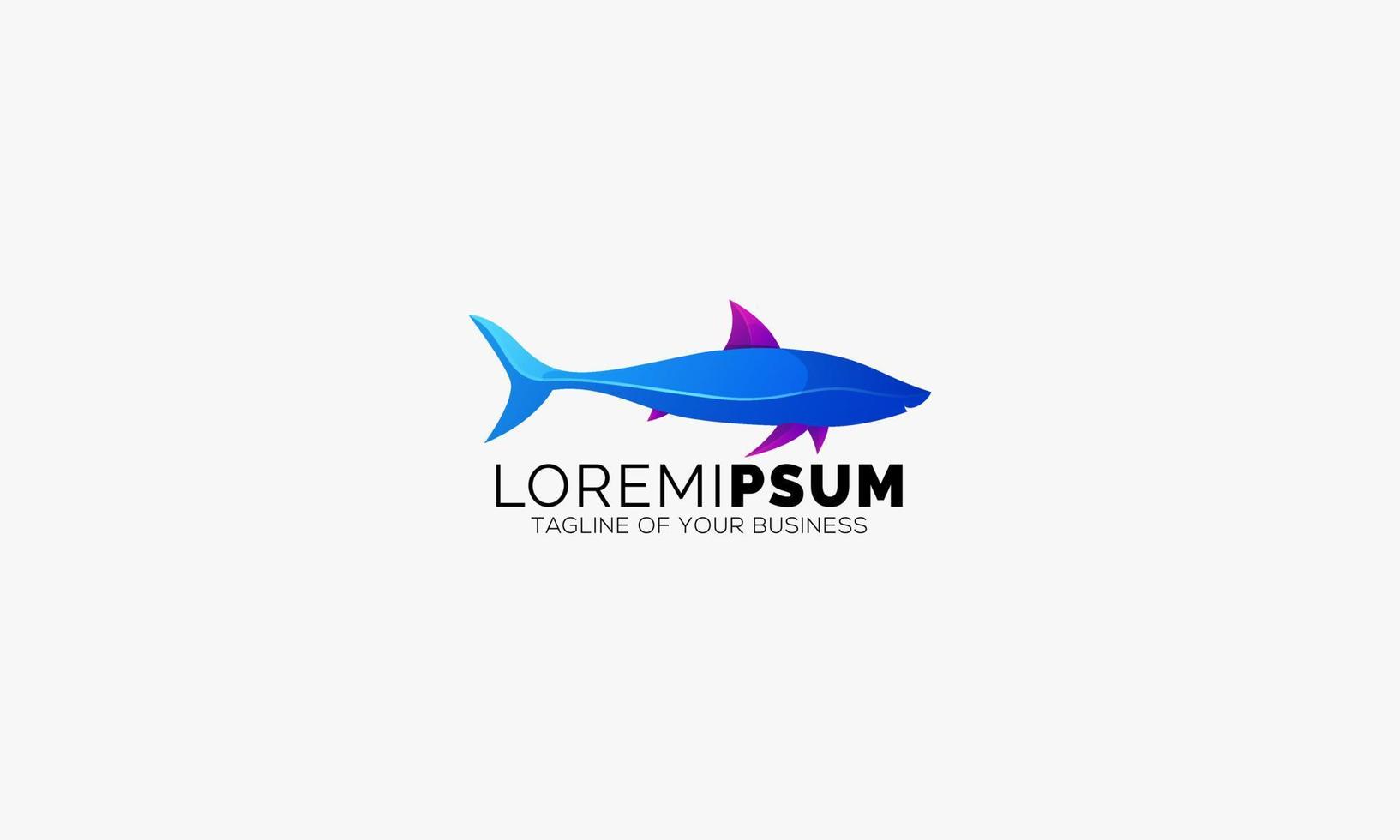 création de logo de requin moderne en illustration bleue vecteur