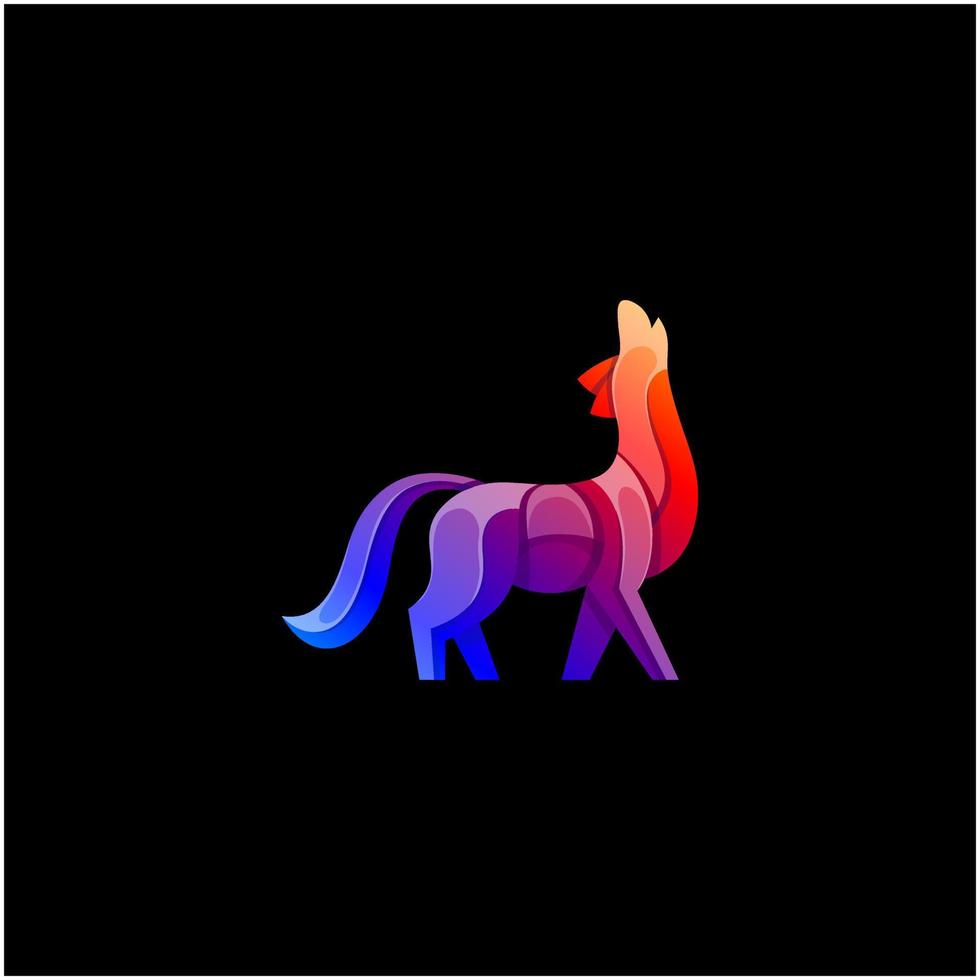 illustration de logo vectoriel style coloré dégradé de loup