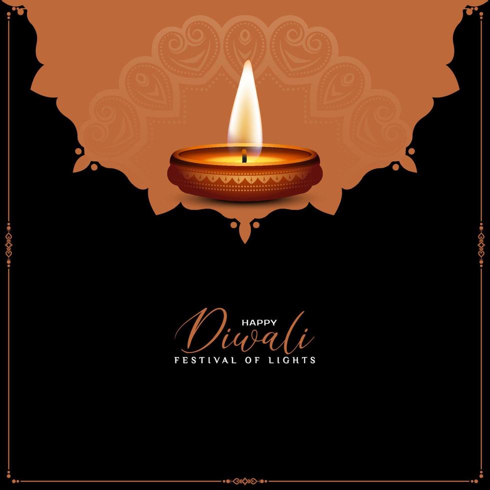 joyeux diwali festival culturel design de fond de voeux élégant vecteur