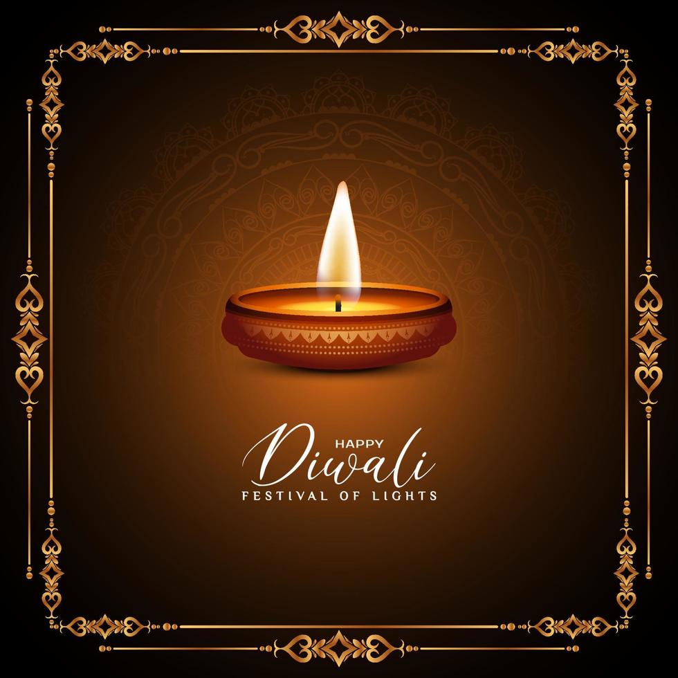 joyeux diwali festival traditionnel hindou célébration design de fond décoratif vecteur