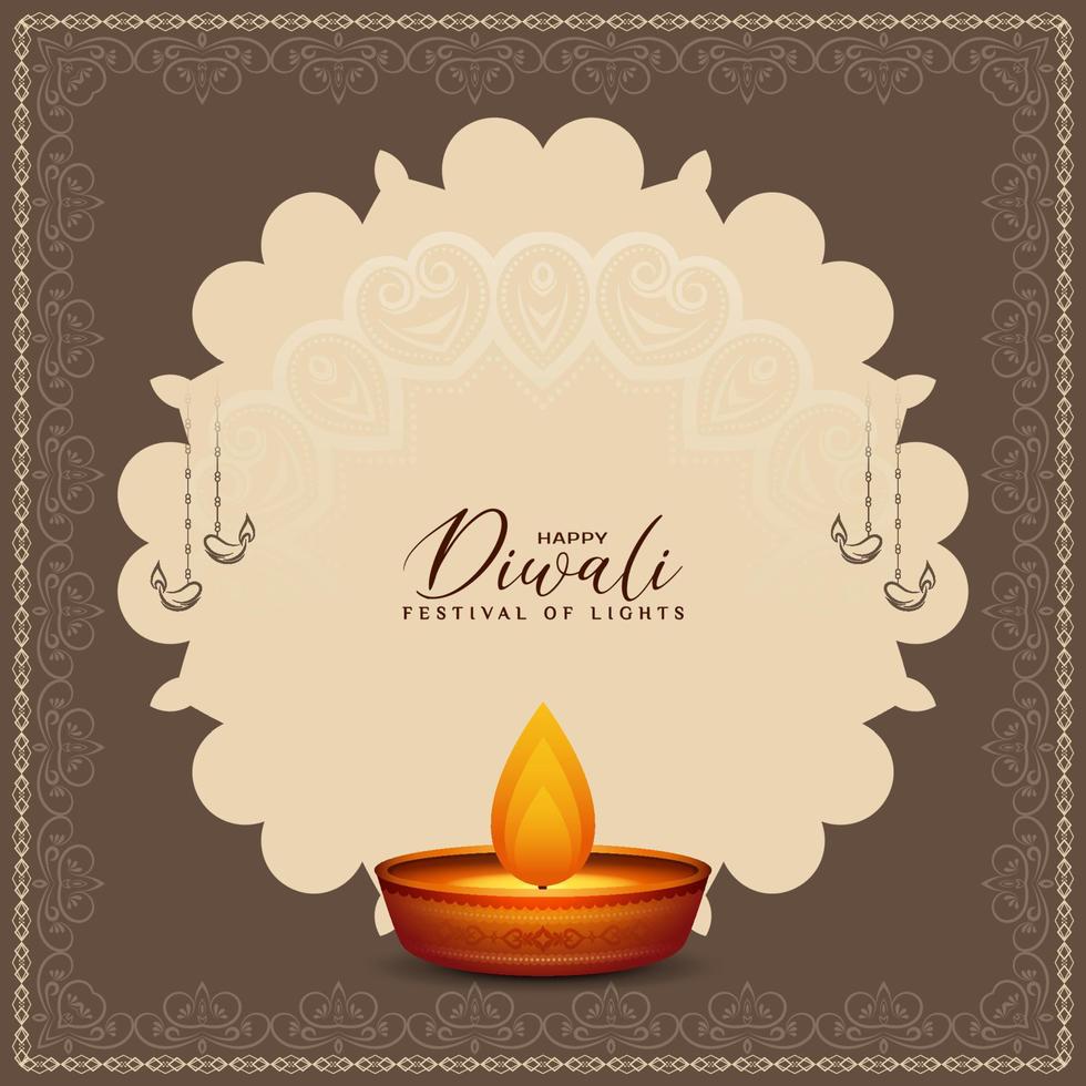 joyeux diwali festival indien traditionnel design de fond décoratif vecteur