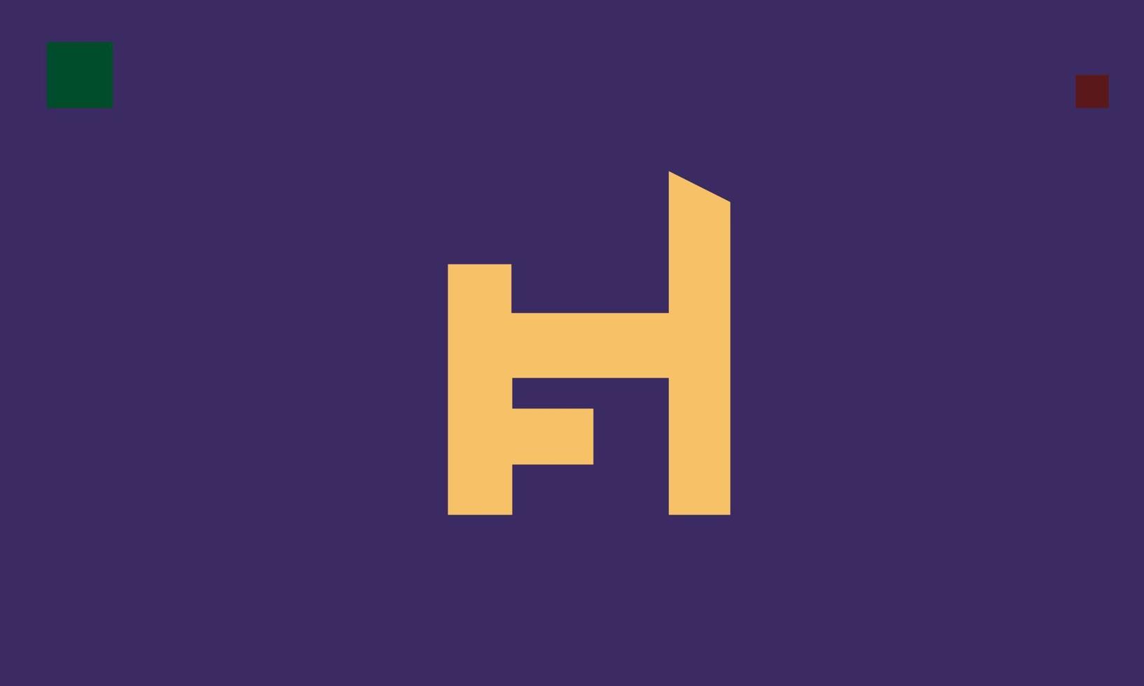 alphabet lettres initiales monogramme logo fh, hf, f et h vecteur