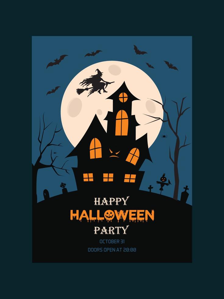 affiche de la fête d'halloween vecteur