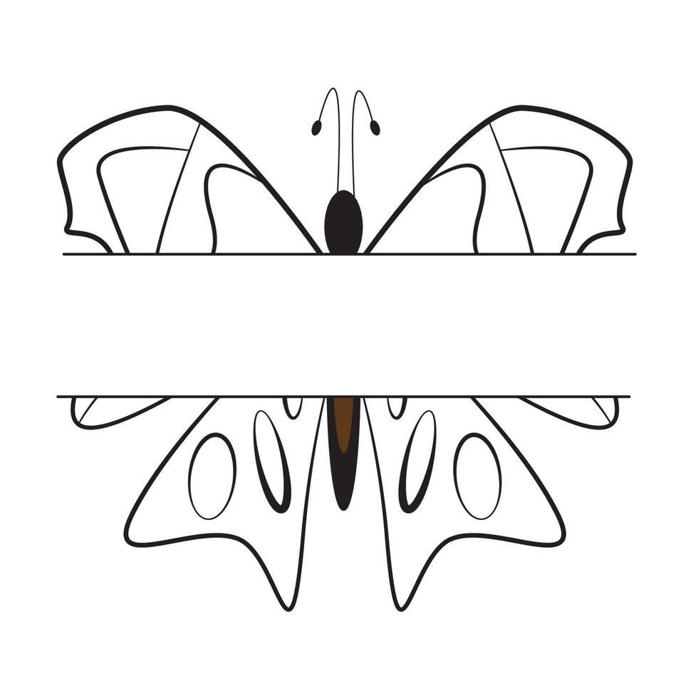 papillon insecte vecteur art ligne isolé doodle illustration