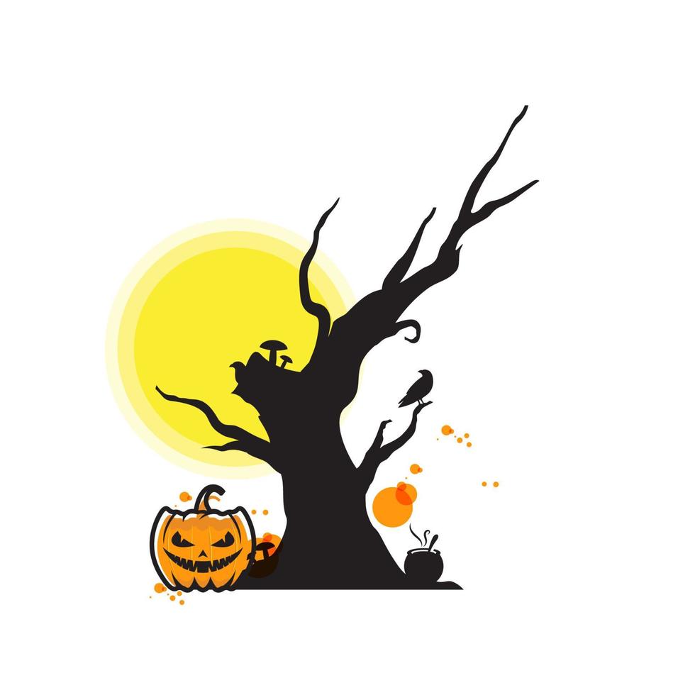 arbre d'halloween pour votre conception pour les vacances d'halloween vecteur