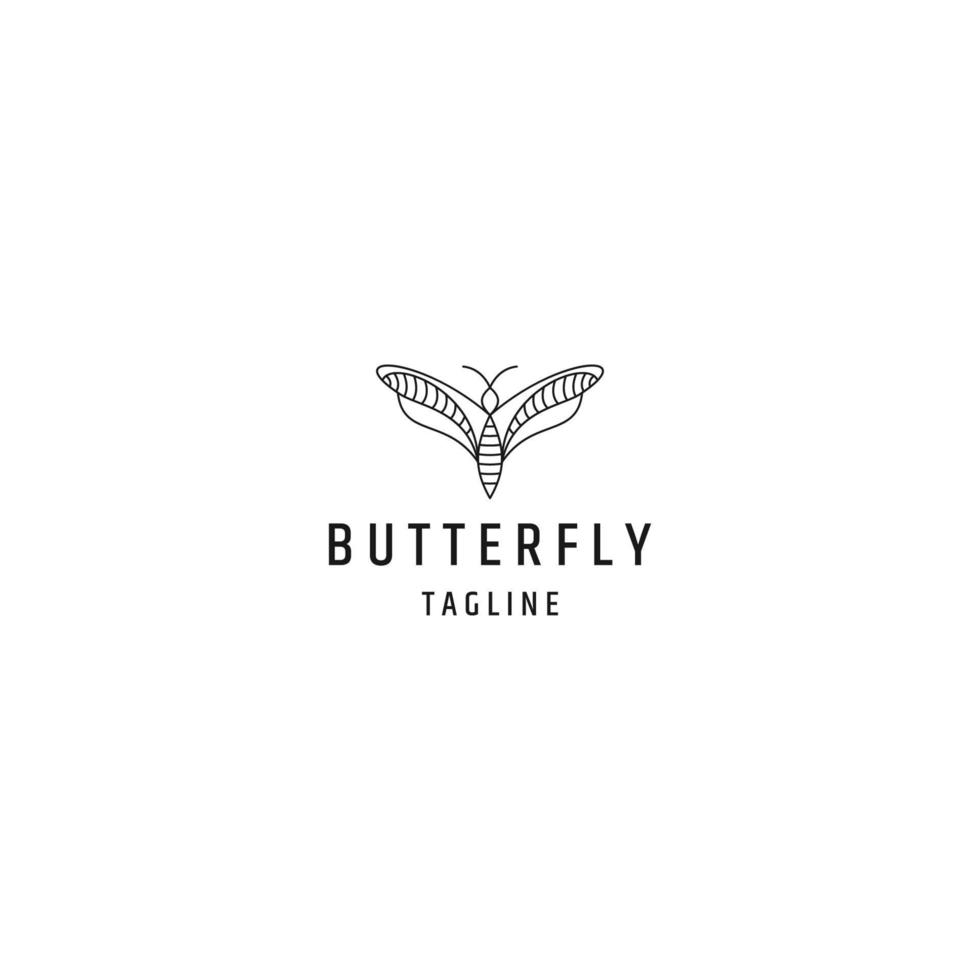 modèle de conception d'icône de logo de ligne de papillon vecteur
