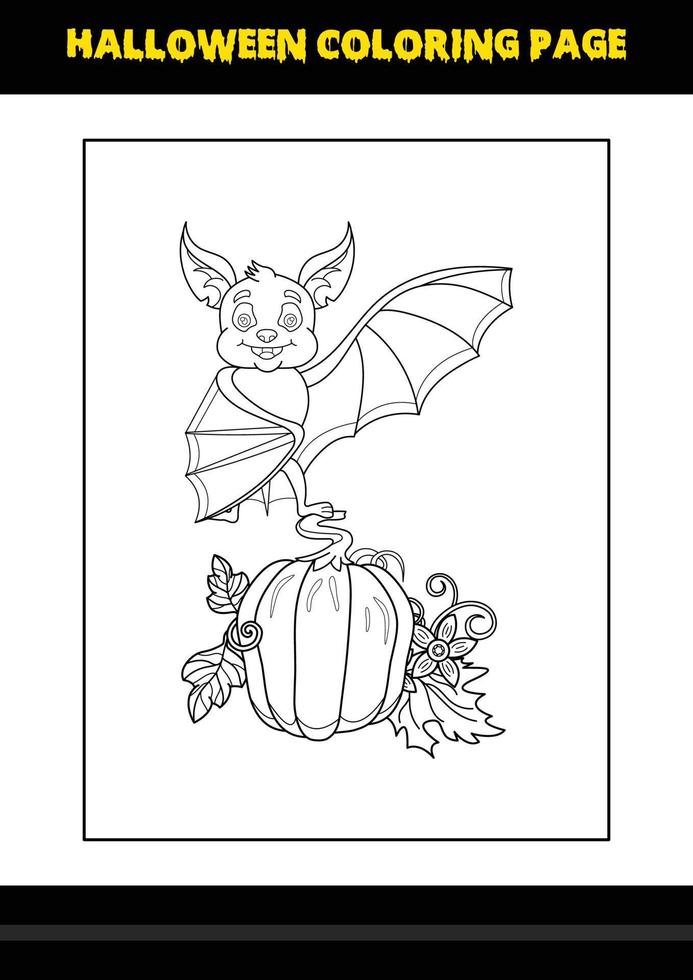 coloriage d'halloween pour les enfants. conception de page de coloriage d'art en ligne pour les enfants. vecteur