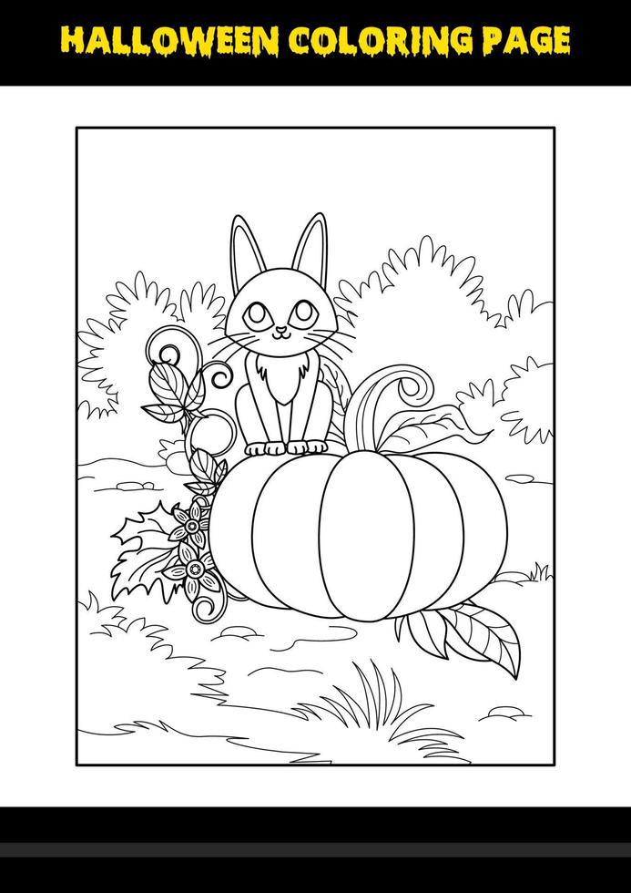 coloriage d'halloween pour les enfants. conception de page de coloriage d'art en ligne pour les enfants. vecteur