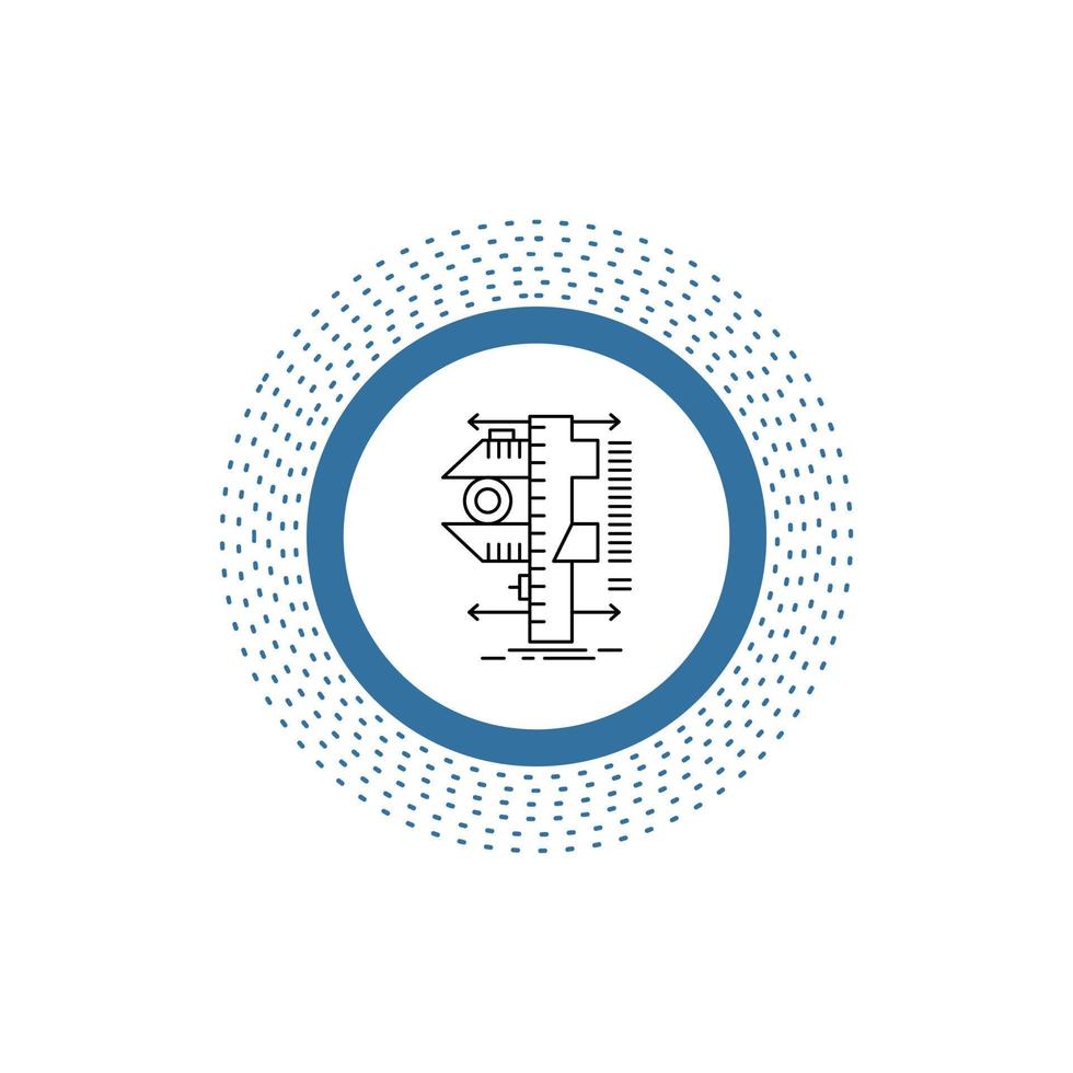 mesure. étrier. étriers. la physique. icône de la ligne de mesure. illustration vectorielle isolée vecteur