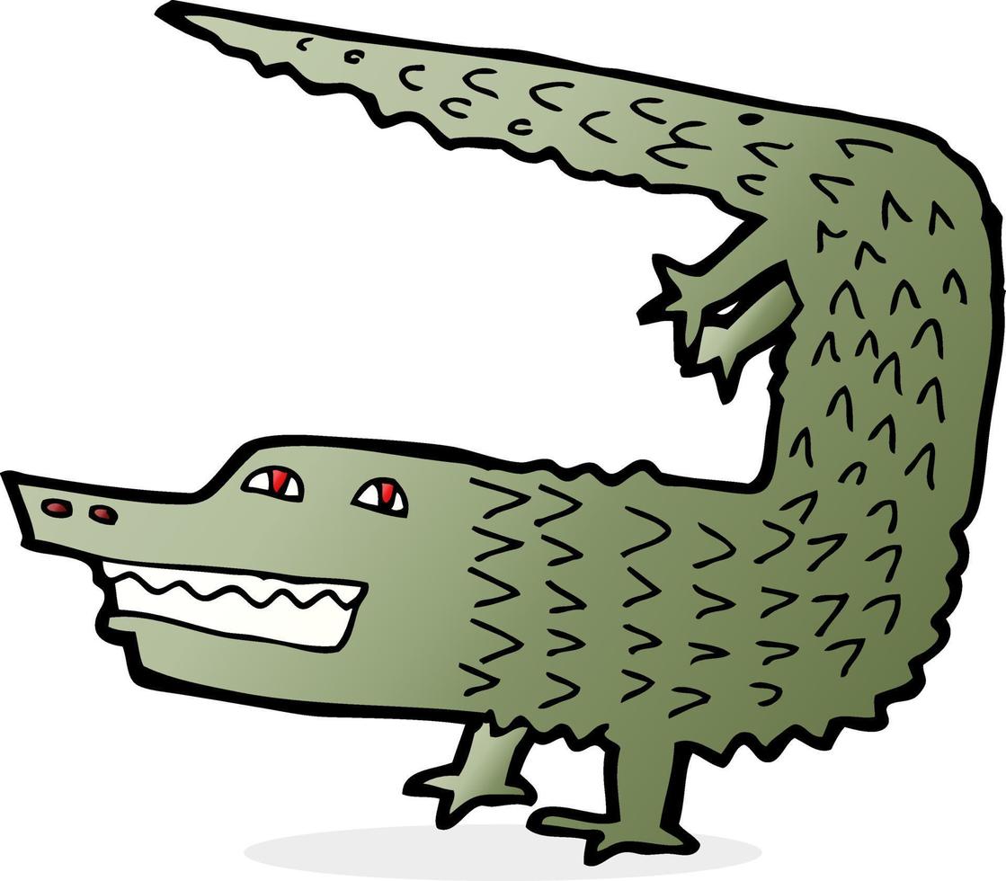 crocodile de dessin animé de personnage de doodle vecteur