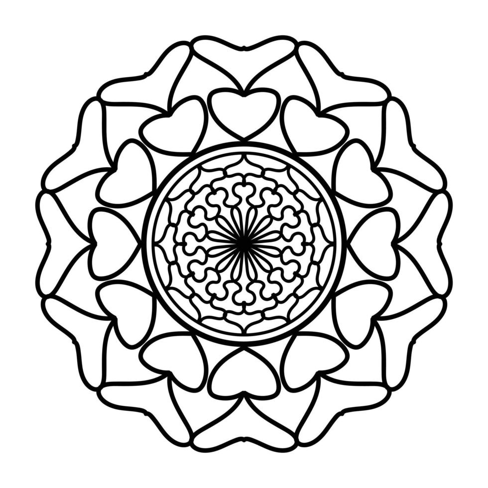 mandala noir, arrière-plan de conception de mandala ornemental de luxe, conception de mandala, conception de papier peint d'art de livre de coloriage de modèle de mandala, modèle de tuile, carte de voeux, mandala noir et blanc vecteur