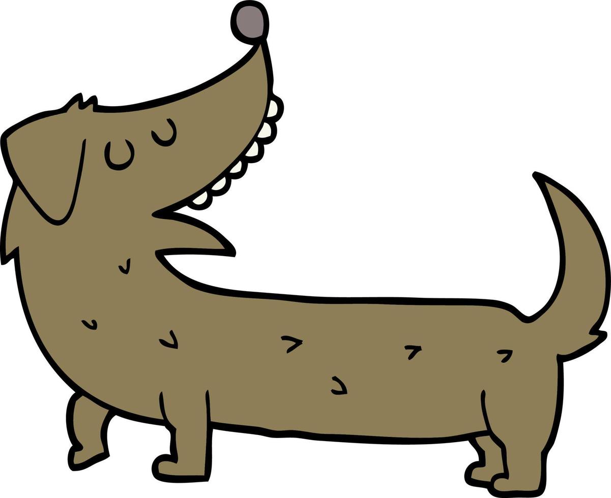 chien de dessin animé de personnage de doodle vecteur