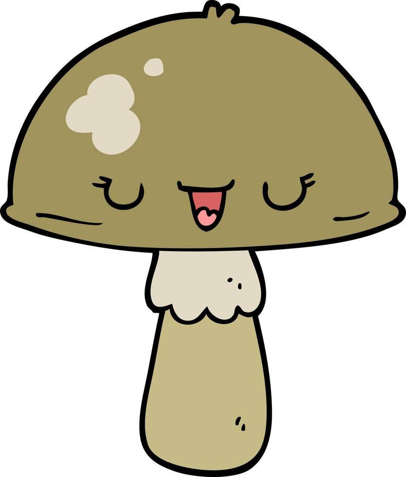 champignon de dessin animé de personnage de doodle vecteur