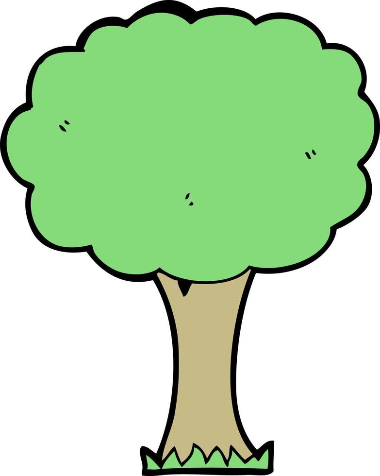 arbre de dessin animé de griffonnage vecteur