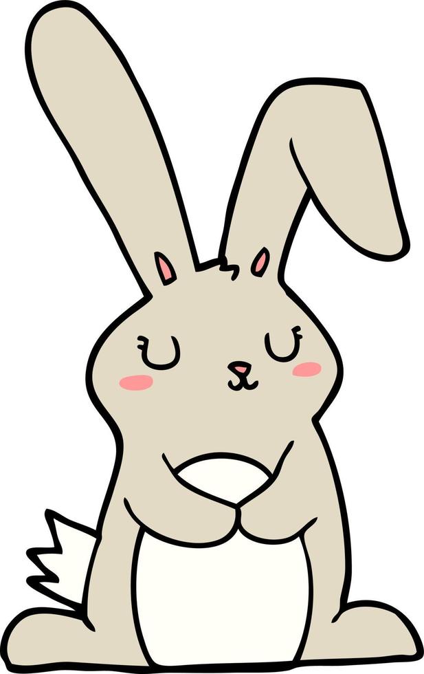 lapin de dessin animé personnage doodle vecteur