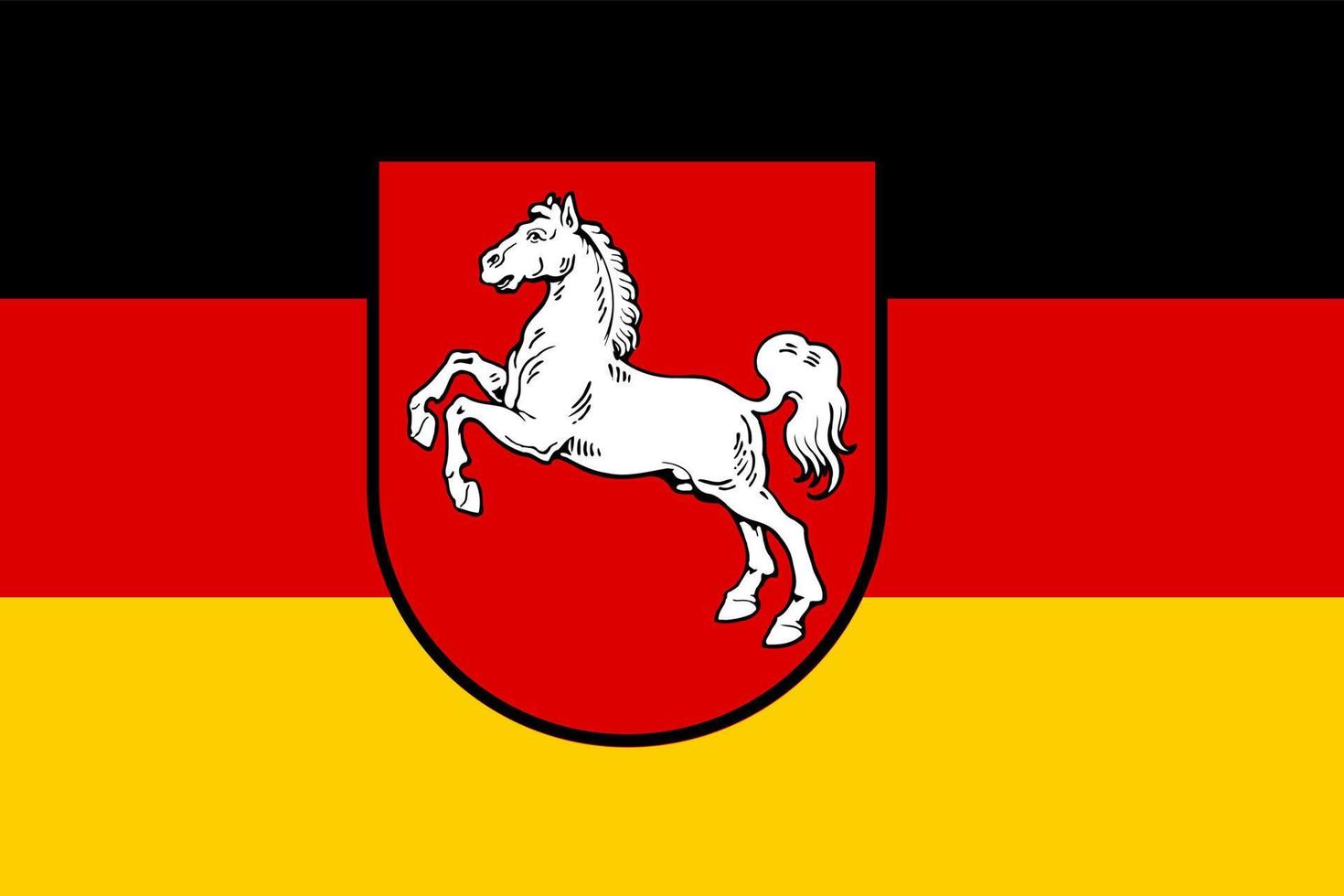 drapeau de basse-saxe, état allemand. illustration vectorielle. vecteur