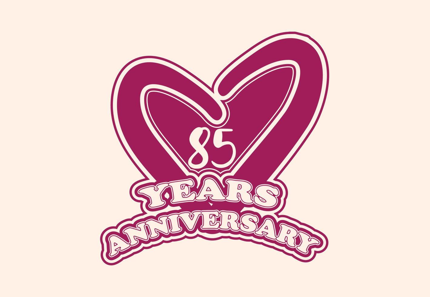 Conception de logo et d'autocollant d'anniversaire de 85 ans vecteur