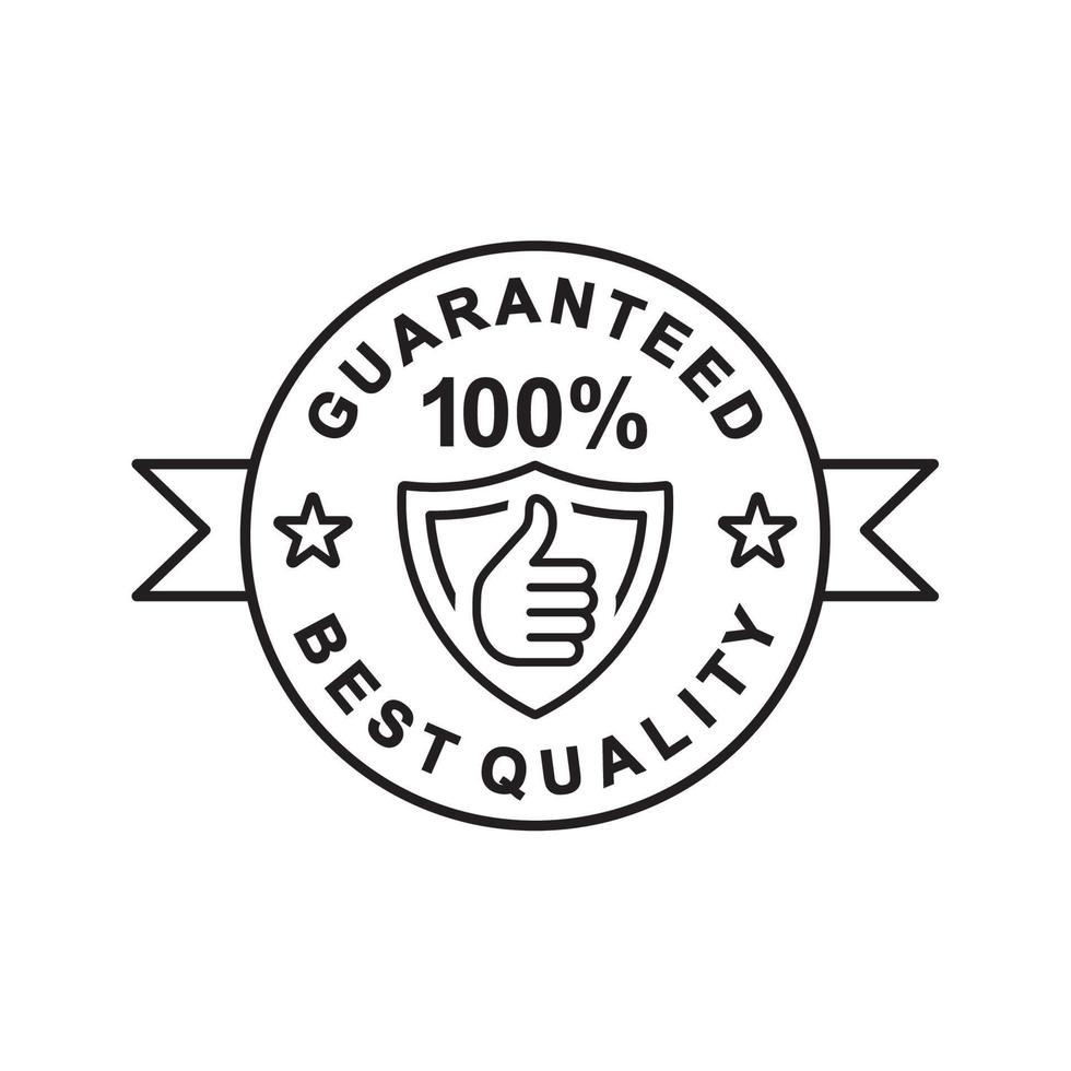 Signe d'étiquette de garantie à 100 %. vecteur de badges garanti satisfaction client