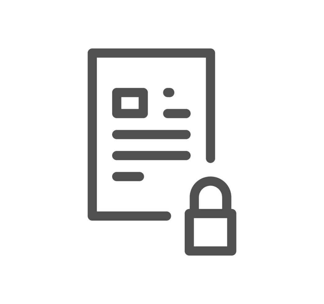 contour d'icône de document et vecteur linéaire.