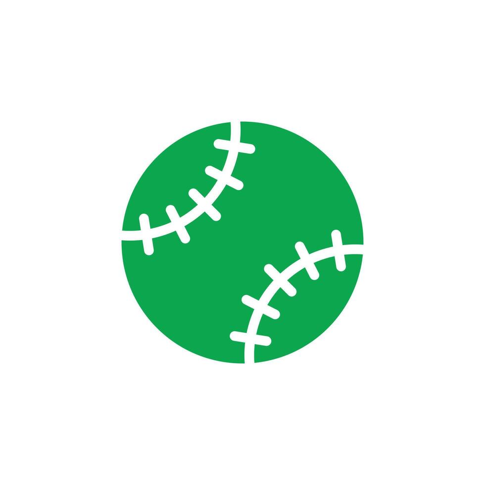 eps10 balle de baseball vecteur vert abstrait solide icône isolé sur fond blanc. symbole rempli de baseball dans un style moderne et plat simple pour la conception, le logo et l'application mobile de votre site Web