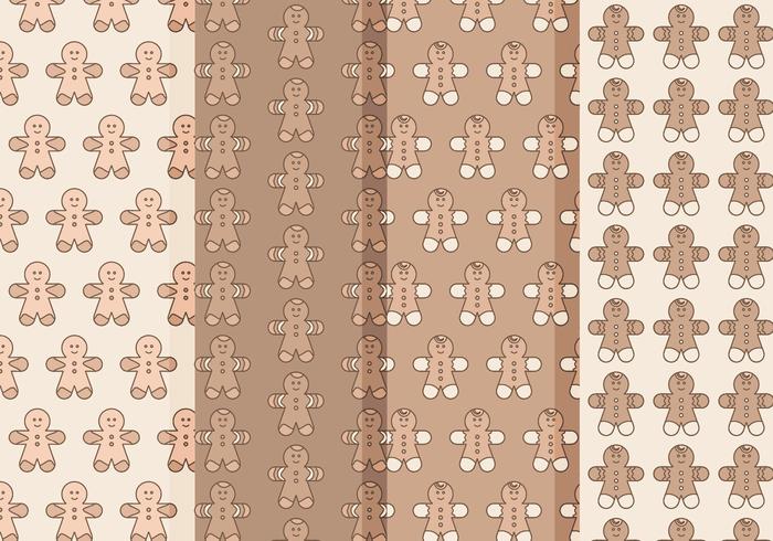 Vecteur gingerbread man patterns