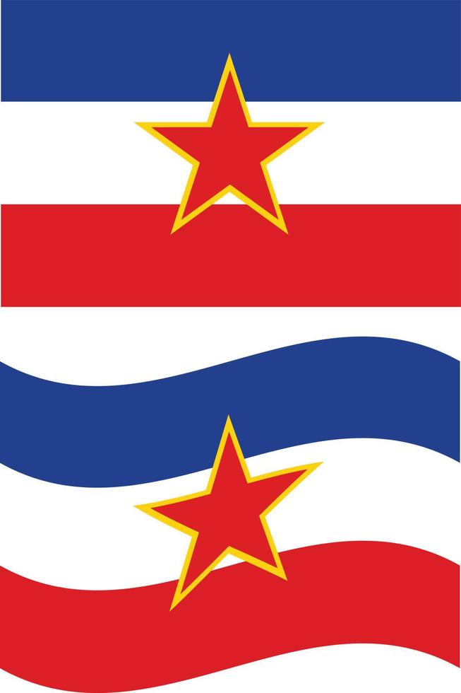 drapeau de la yougoslavie. illustration du drapeau de la yougoslavie. drapeau ondulant de la yougoslavie. style plat. vecteur