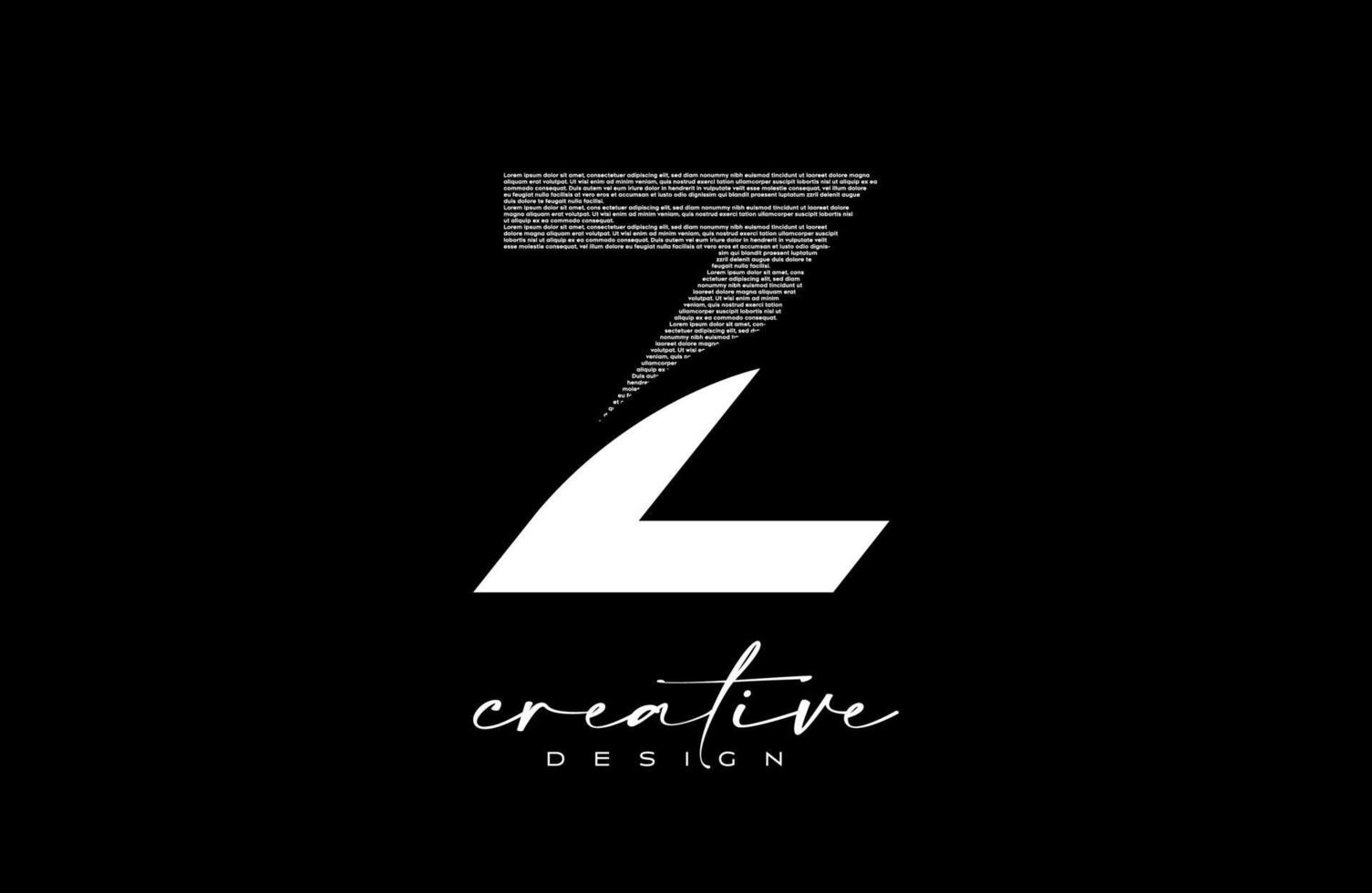 création de logo de lettre z blanc avec lettre créative z faite de vecteur de texture de police de texte noir