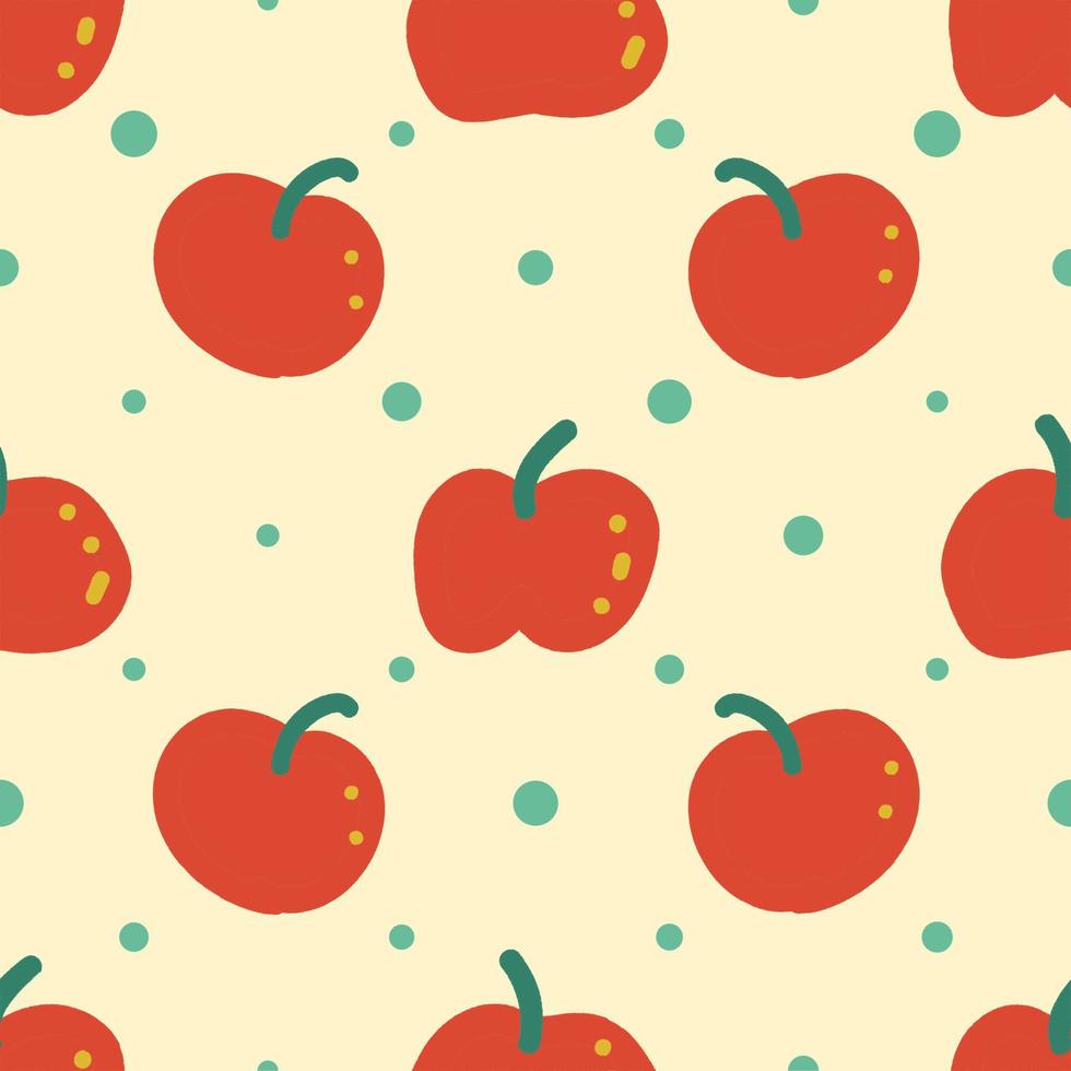 illustration de modèle sans couture de pommes rouges. fond de récolte de pommes vecteur