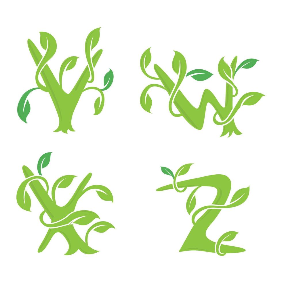 ensemble de logo d'écologie de lettre vecteur