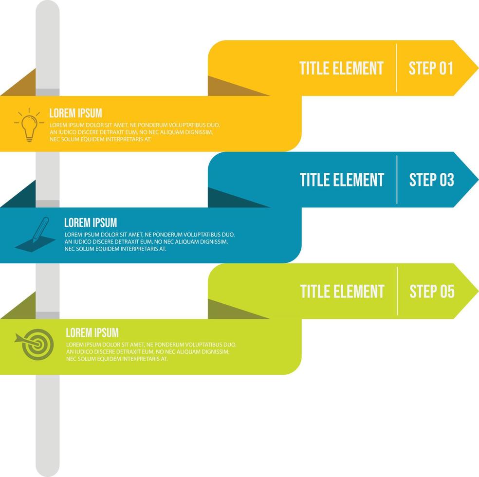 3 étapes du vecteur d'infographie d'entreprise