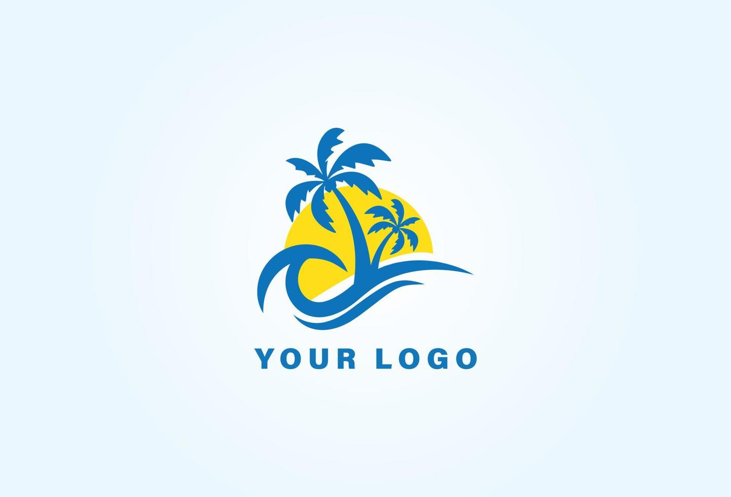 modèle de conception de logo d'île de plage vecteur