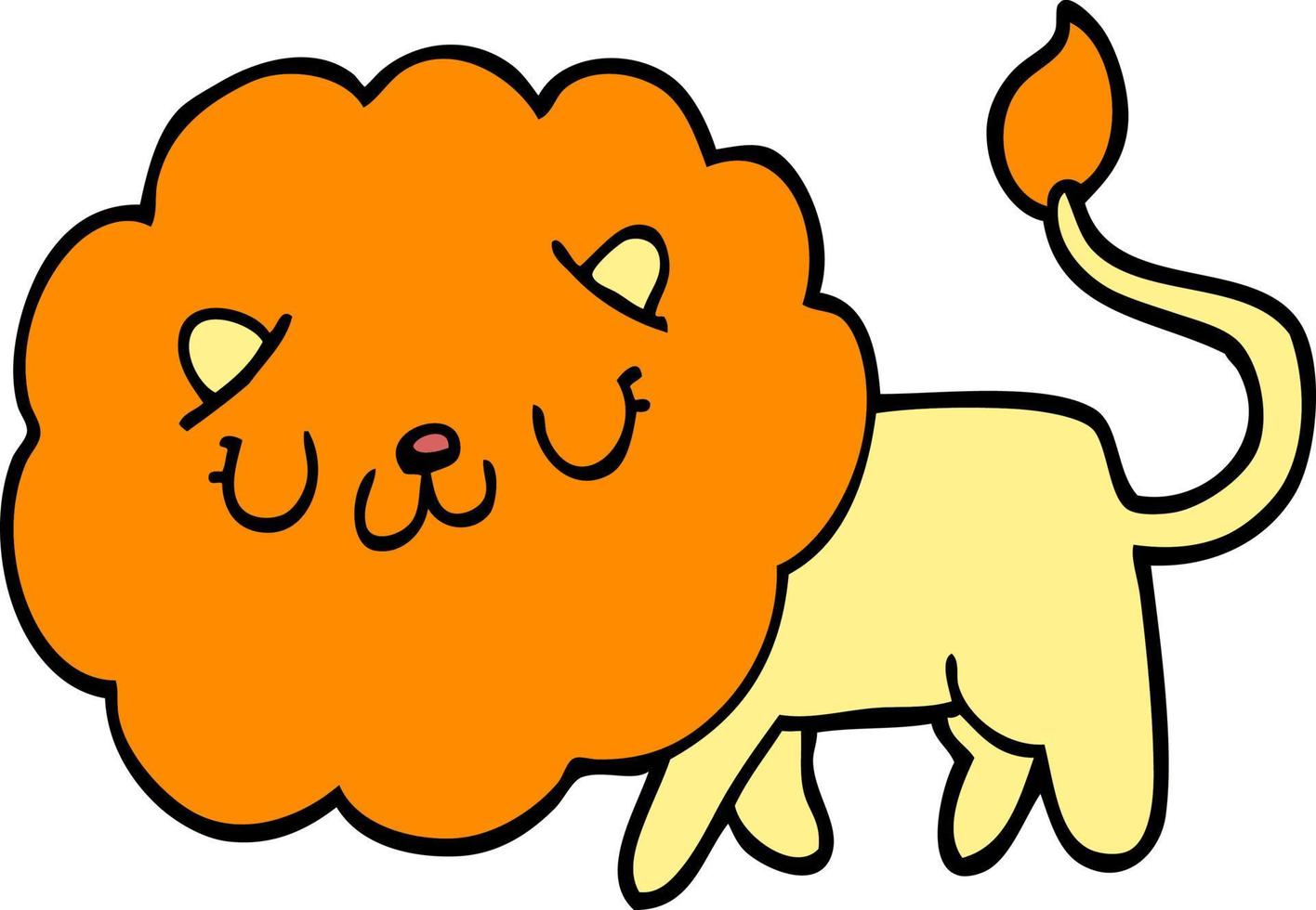doodle personnage dessin animé lion vecteur