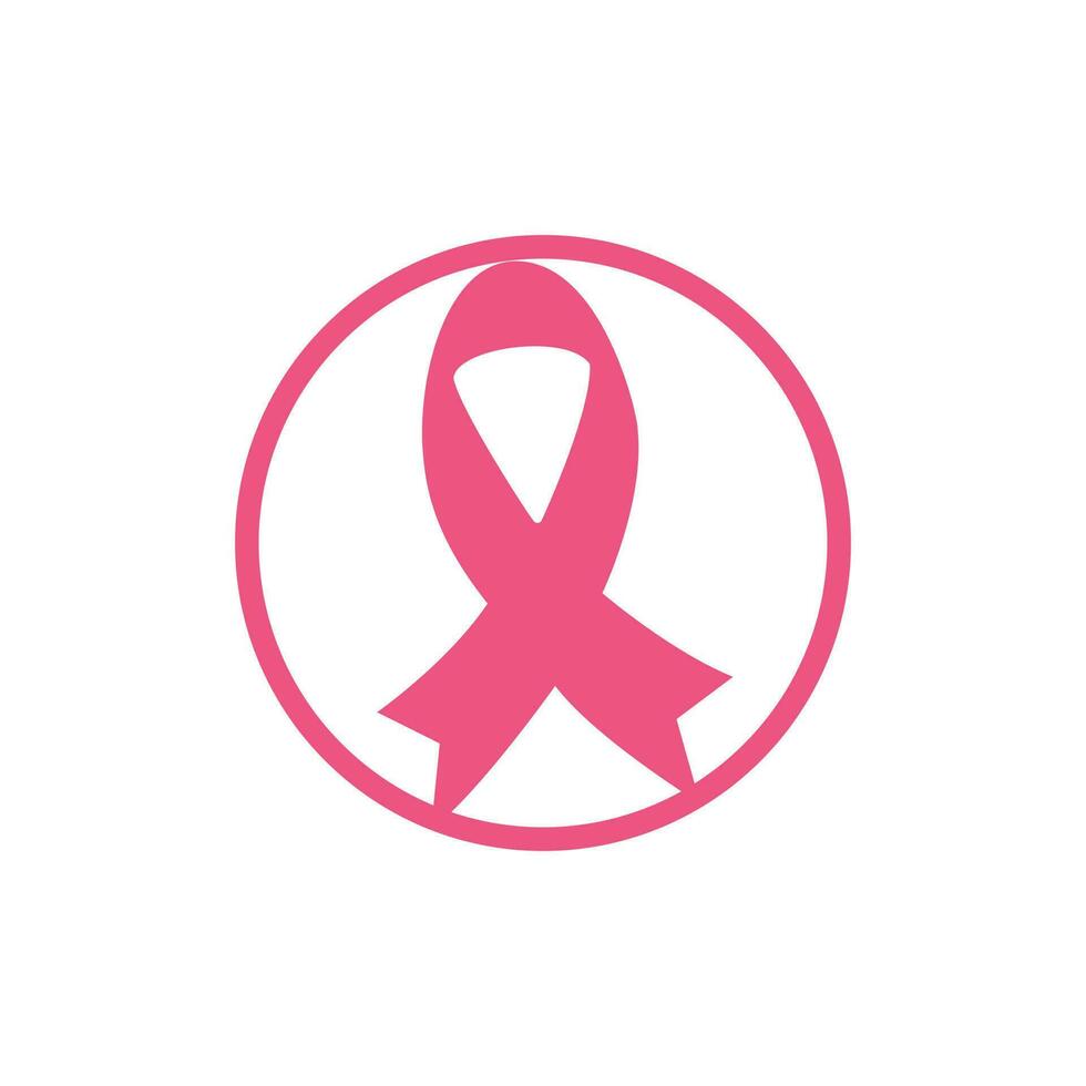 création de logo vectoriel ruban rose. symbole de sensibilisation au cancer du sein. octobre est le mois de la sensibilisation au cancer du sein dans le monde.