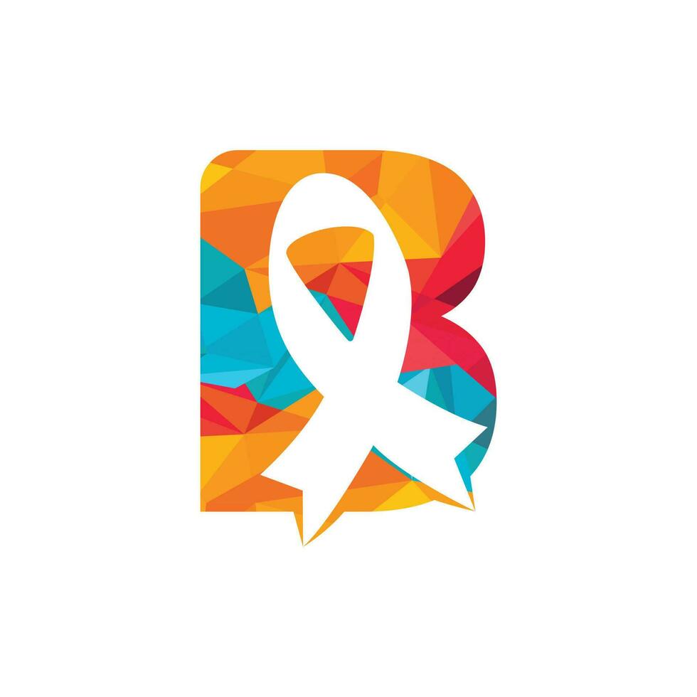 création de logo vectoriel lettre b ruban rose. symbole de sensibilisation au cancer du sein. octobre est le mois de la sensibilisation au cancer du sein dans le monde.