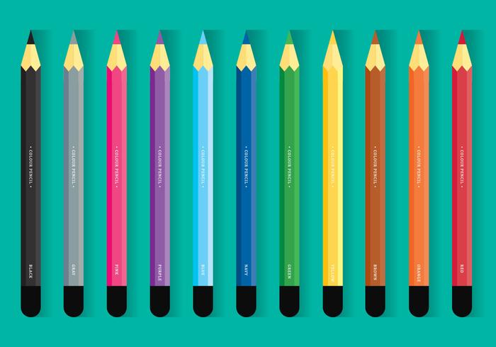 Ensemble de crayons de couleur vecteur