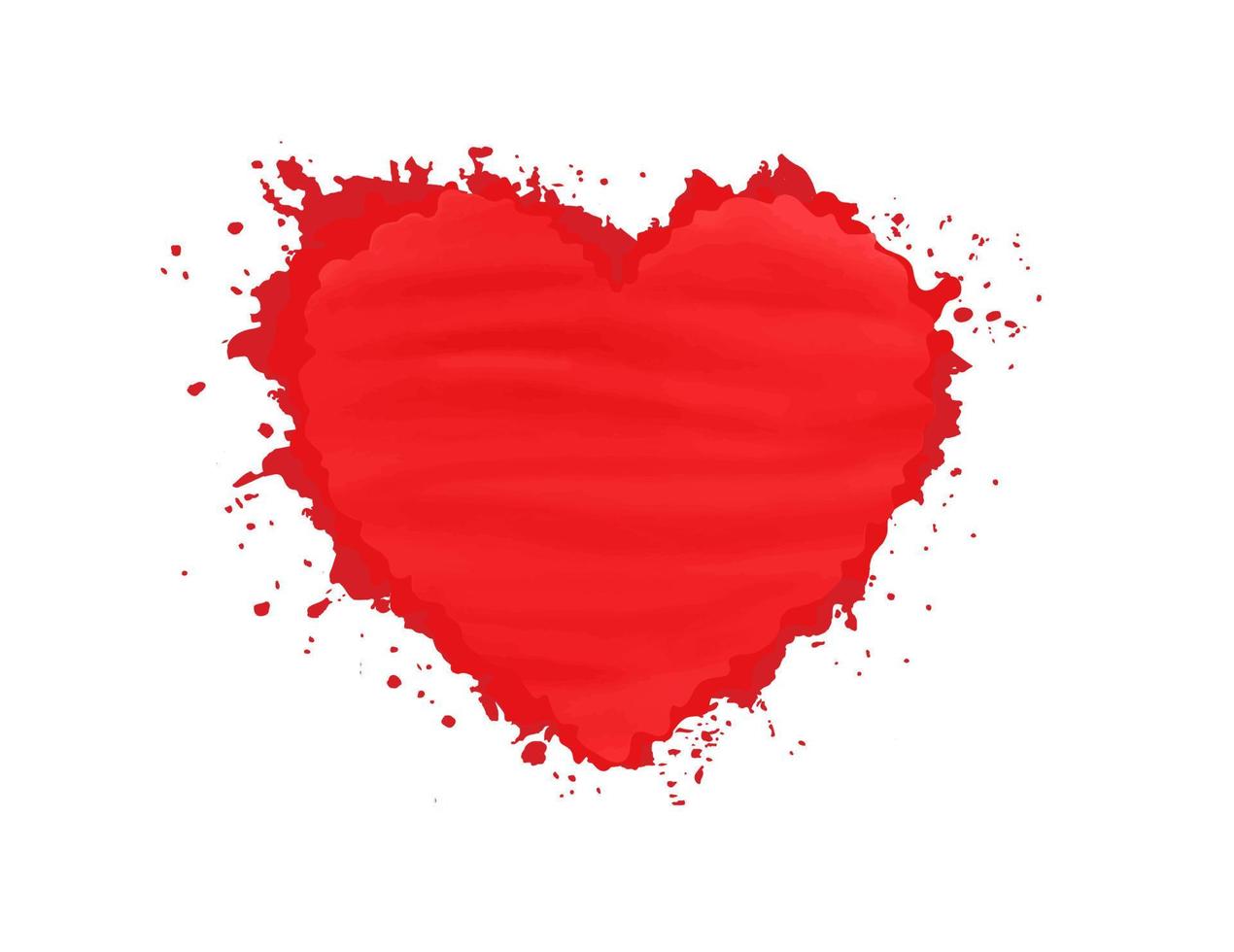 peinture aquarelle abstraite coeur rouge isolé sur fond blanc. conception de vecteur de concept de forme d'amour splash aquarelle créative et élégante pour la bannière, le papier peint, la carte et les médias sociaux
