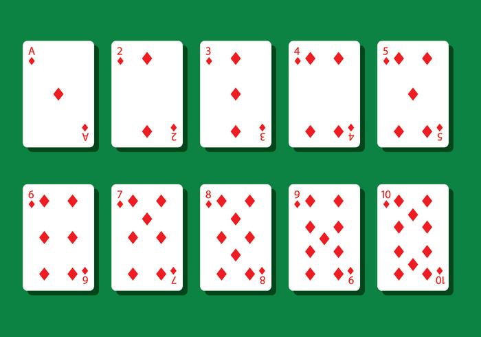Vecteurs de carte de poker en diamant vecteur