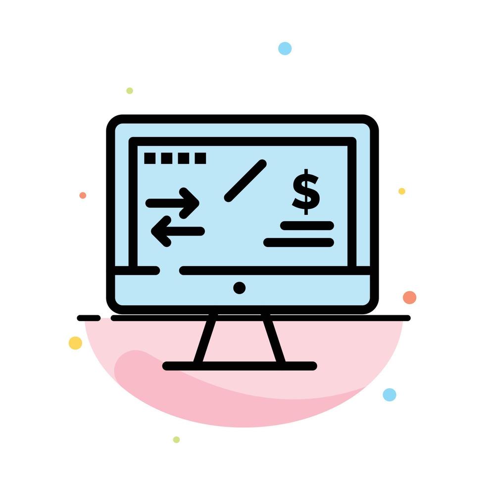 modèle d'icône de couleur plate abstraite de l'ordinateur de revenu de la finance de réglementation fiscale vecteur