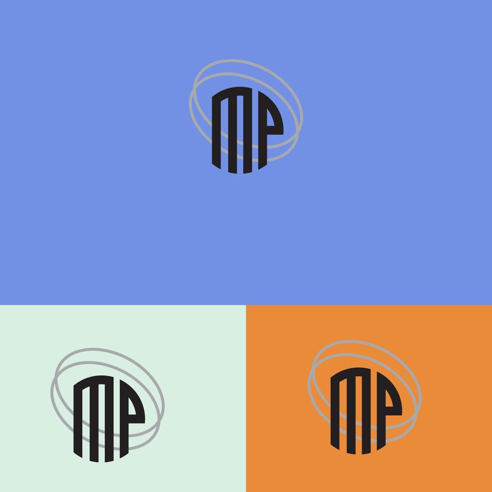 vecteur de conception de logo mp créatif