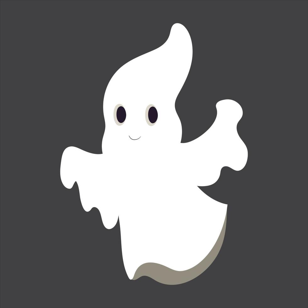 mignons fantômes heureux drôles. illustrations vectorielles de dessin animé plat isolé de fantômes d'halloween vecteur
