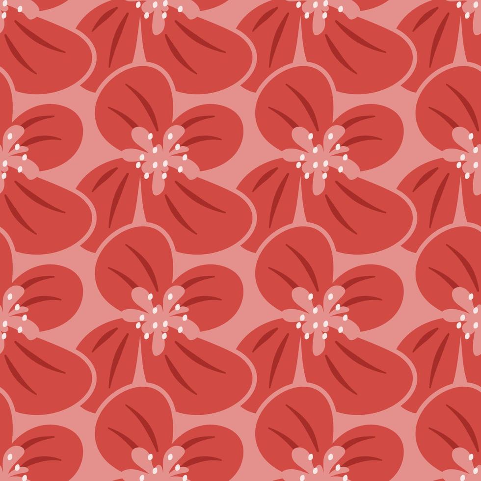 motif de fleurs rouges dessinés à la main. vecteur de modèle sans couture.