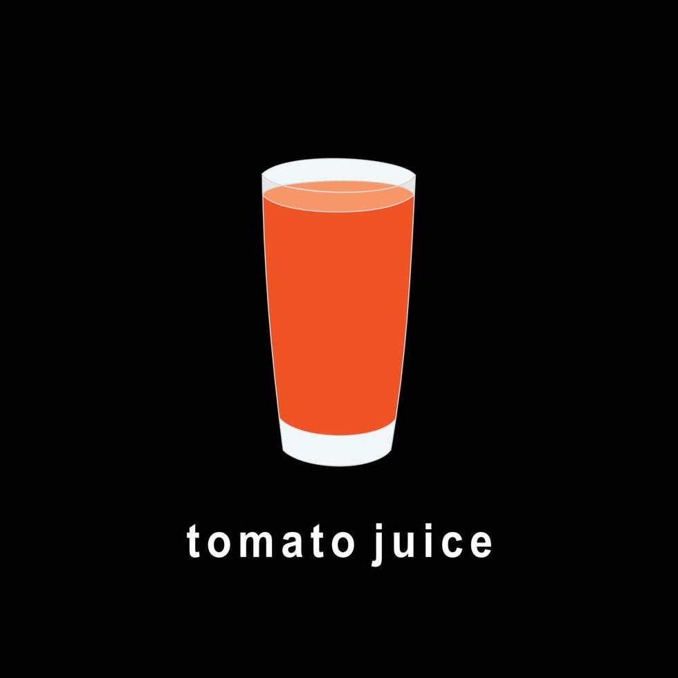 Un verre de jus de tomate. une illustration plate isolée vecteur