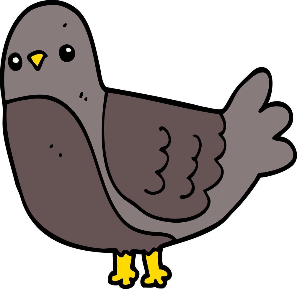 oiseau de dessin animé de personnage de doodle vecteur
