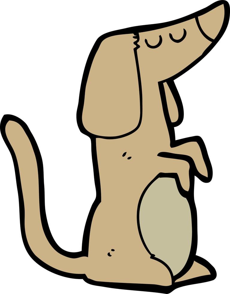 chien de dessin animé de personnage de doodle vecteur