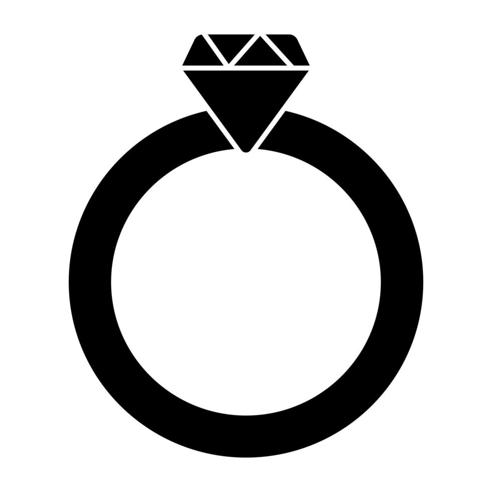 icône de téléchargement premium de la bague en diamant vecteur
