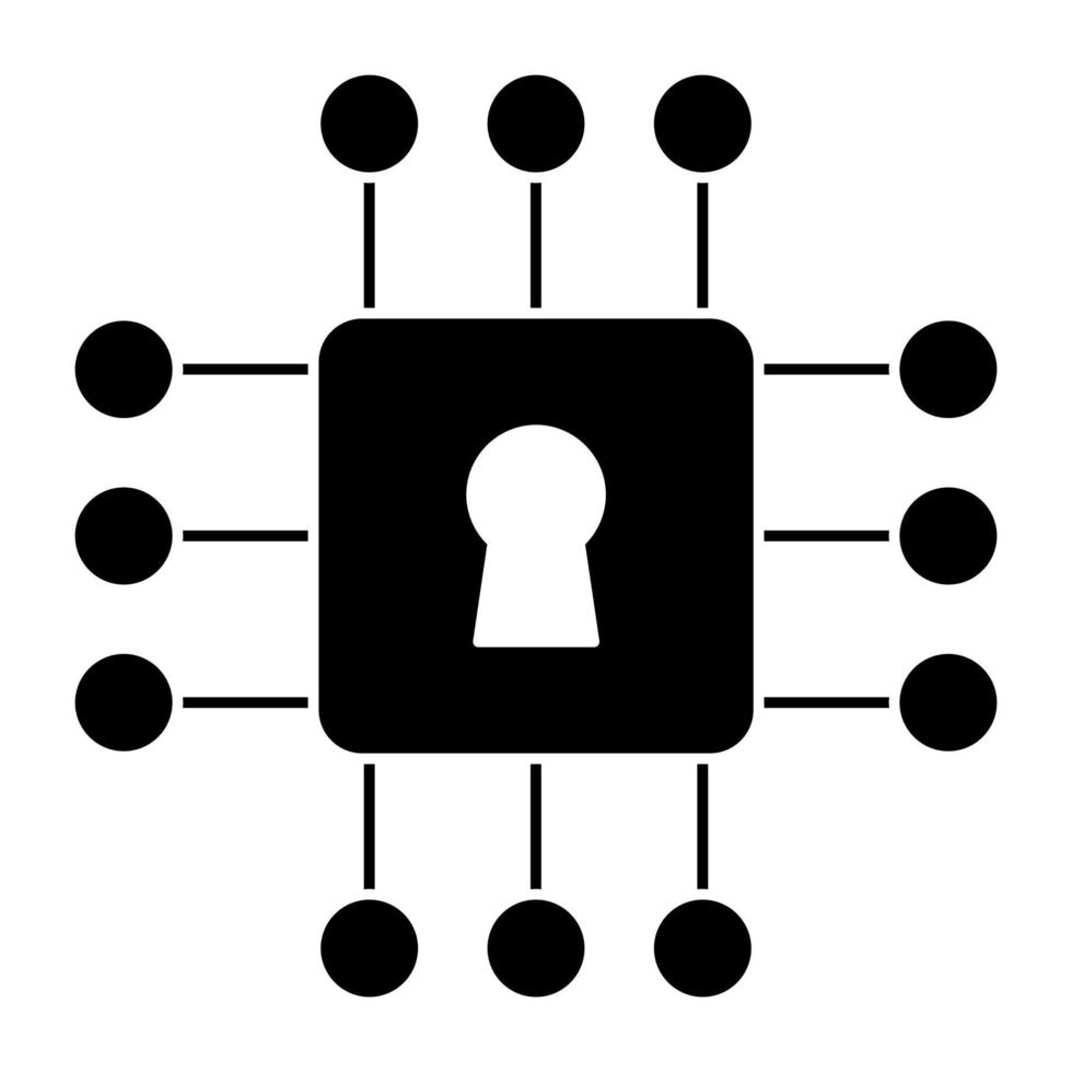 un vecteur de conception parfait de puce électronique sécurisée