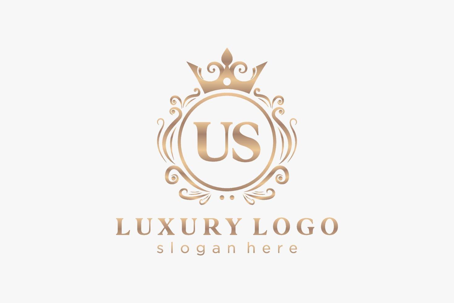 modèle de logo de luxe royal de lettre américaine initiale dans l'art vectoriel pour le restaurant, la royauté, la boutique, le café, l'hôtel, l'héraldique, les bijoux, la mode et d'autres illustrations vectorielles.