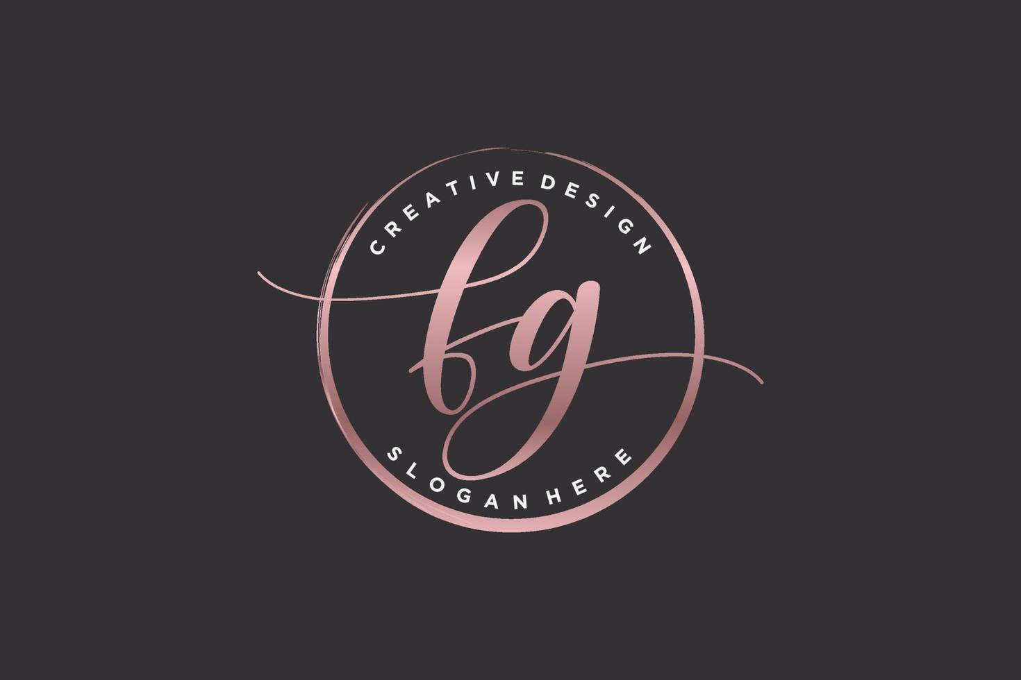 logo d'écriture manuscrite fg initial avec signature vectorielle de modèle de cercle, mariage, mode, floral et botanique avec modèle créatif. vecteur